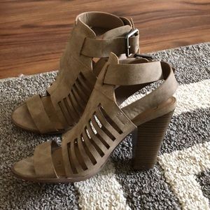 Size 6 gently worn heeled sandals